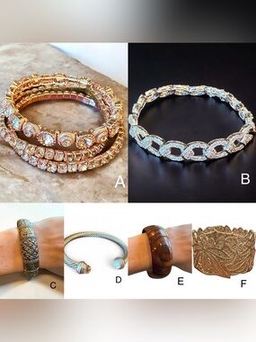 ✨Mixed Lot of Bracelets and Bangles- Silver, Gold, Rose Gold, Wooden (6 total)✨